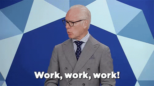 Man In Suit And Tie Says Work Work Work GIF