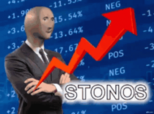 Man in Suit and Tie Staring at Stonks Chart