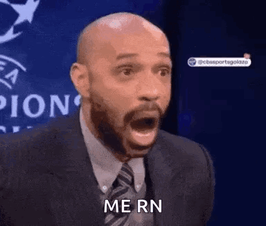 Man in Suit and Tie Surprised Saying Me RN