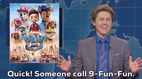 Man In Suit And Tie Talking About Paw Patrol Movie GIF