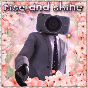 Man In Suit And Tie With Camera Head GIF