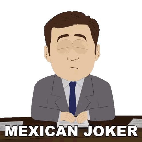 Man in Suit and Tie with Mexican Joker