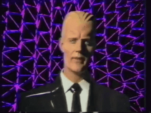 Man In Suit And Tie With Purple Blue Lightning GIF