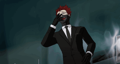 Man In Suit And Tie With Skull Mask GIF