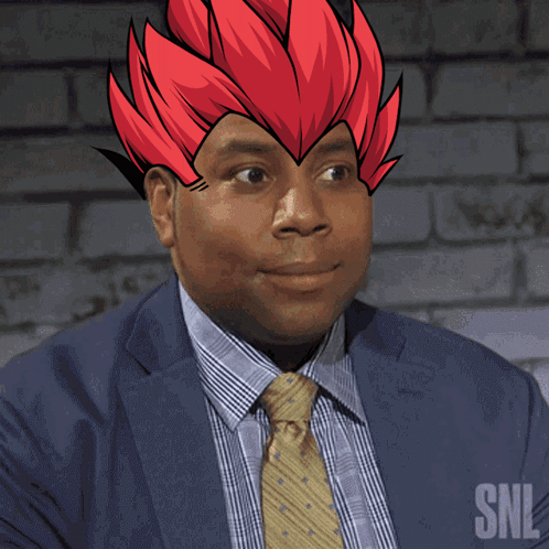 Man in Suit and Tie with SNL Logo