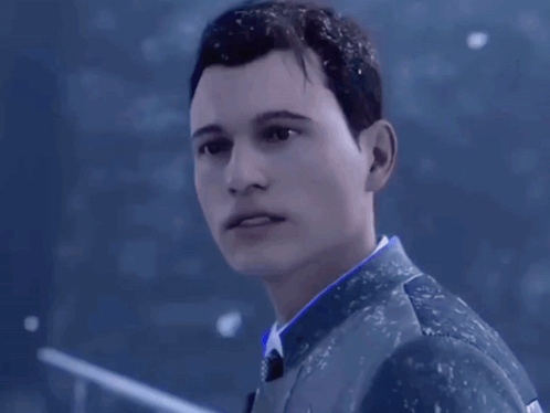Man in Suit and Tie with Snow
