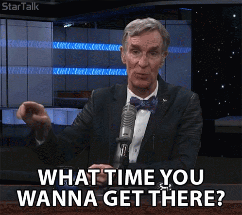 Man In Suit Asking What Time You Wanna Get There GIF