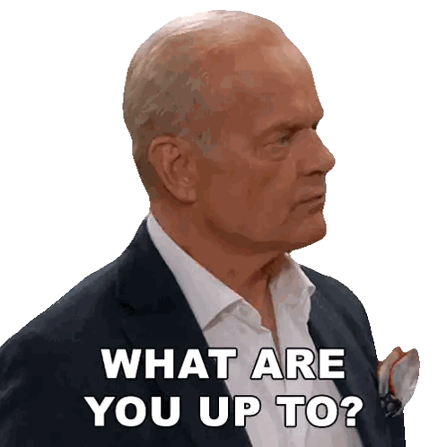 Man in Suit Asks What Are You Up To