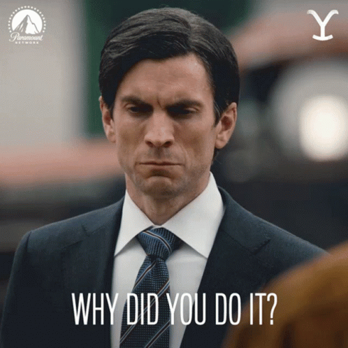 Man in Suit Asks Why Did You Do It