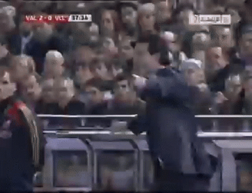 Man in Suit at Football Game