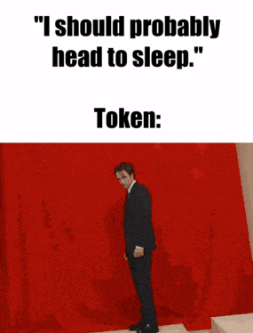 Man In Suit At Red Wall Saying I Should Probably Head To Sleep GIF