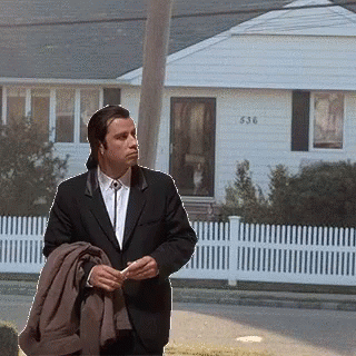 Man in Suit Before House 536