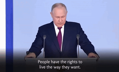 Man In Suit Behind Podium Saying People Have The Rights To Live The Way They Want GIF