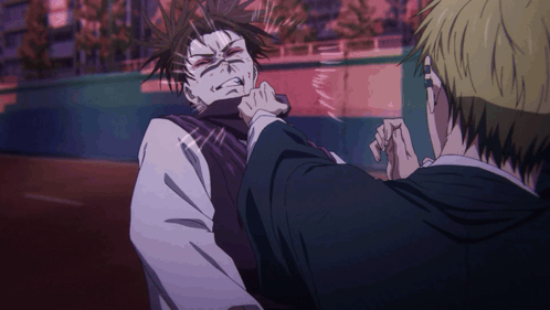 Man In Suit Being Punching GIF