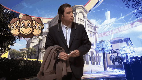 Man in Suit by Finals Sign