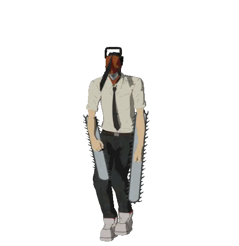 Man In Suit Carrying Two Chainsaws