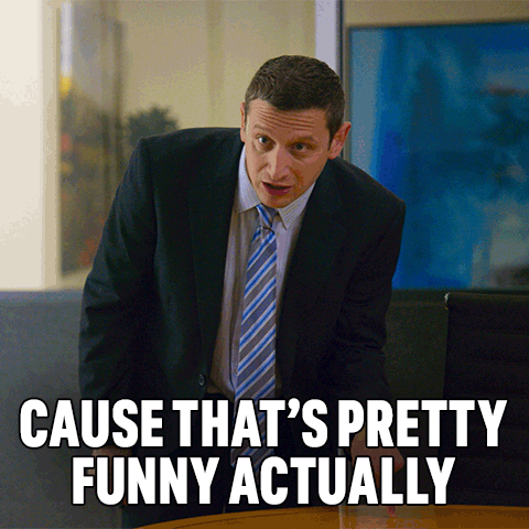 Man In Suit: Cause That's Pretty Funny Actually GIF