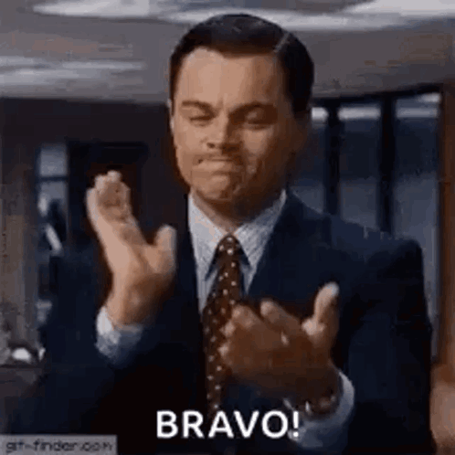Man In Suit Clapping Bravo GIF