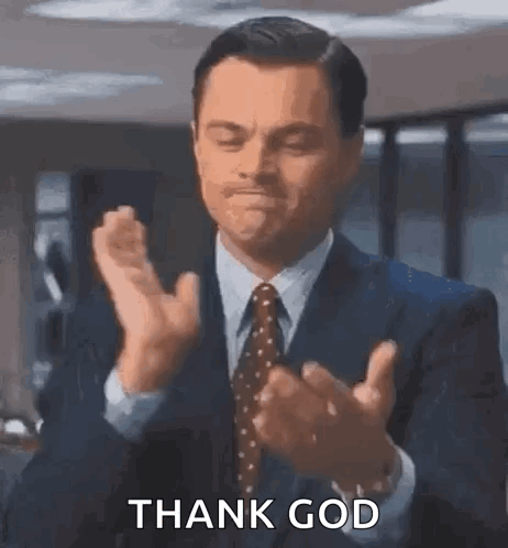 Man In Suit Clapping Thank God GIF