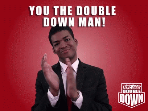 Man in Suit Clapping You the Double Down Man