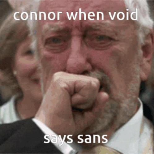 Man In Suit Crying When Void Says Sans GIF