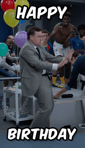 Man in Suit Dancing Happy Birthday