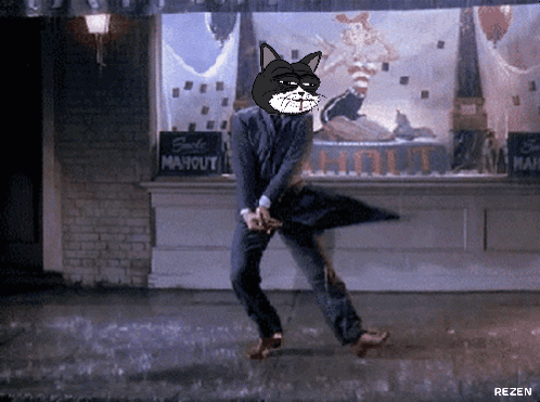 Man in Suit Dancing in Rain at Mayout Store