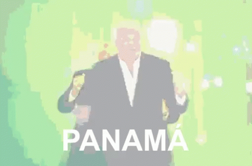 Man In Suit Dancing On Green Background Panama GIF