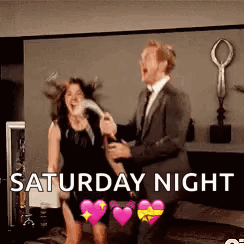 Man In Suit Dancing With Woman In Black Dress GIF