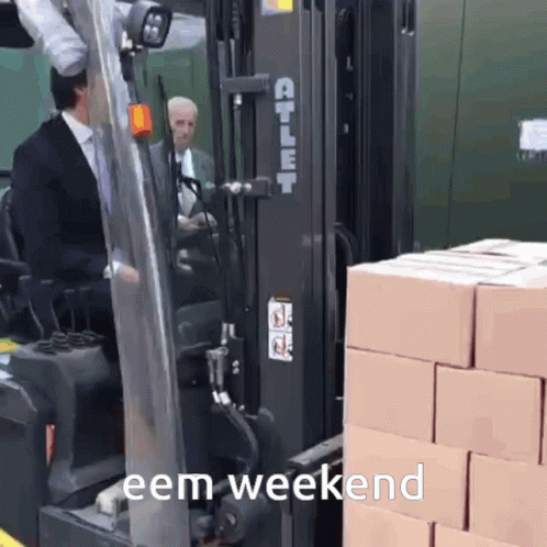 Man in Suit Driving Forklift Eem Weekend