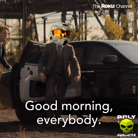 Man in Suit Exiting Car Saying Good Morning Everybody