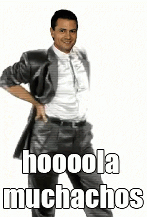Man In Suit Hands On Hips Saying Hooooola Muchos GIF
