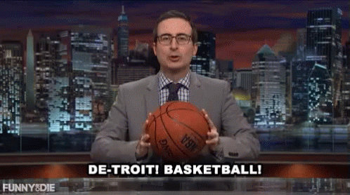 Man In Suit Holding Basketball Says Detroit Basketball GIF