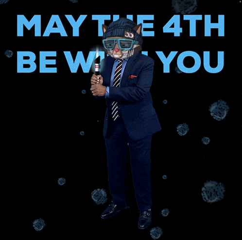 Man in Suit Holding Lightsaber