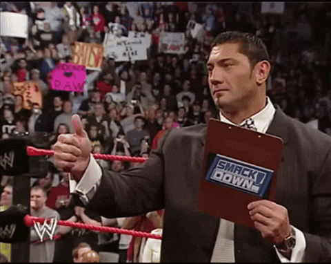 Man in Suit Holding Smack Down Clipboard