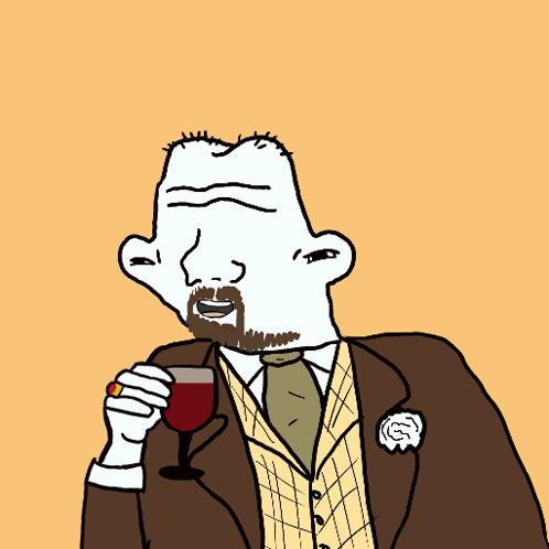 Man in Suit Holding Wine Cheers