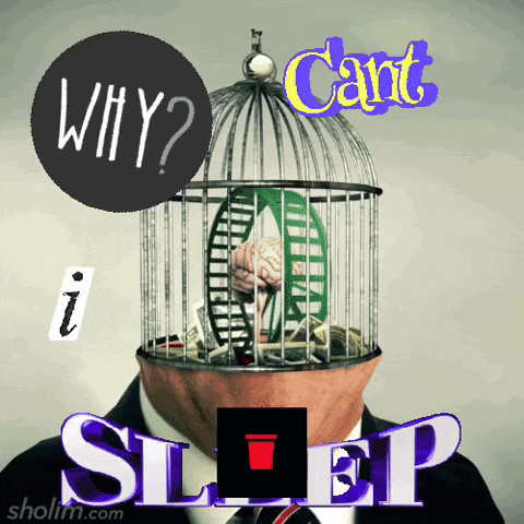 Man in Suit in Cage Why Cant I Sleep