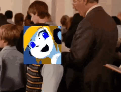 Man in Suit in Front of Children With Girl With Blue Eyes