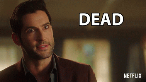 Man In Suit In Front Of Dead Sign GIF