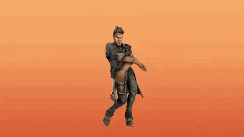 Man In Suit Jumping With Arms Outstretched GIF