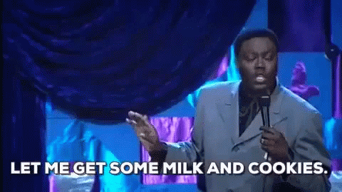 Man in Suit: Let Me Get Milk and Cookies