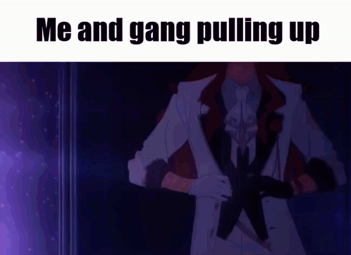 Man In Suit Me And Gang Pulling Up GIF