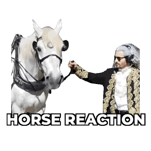 Man in Suit Next to Horse