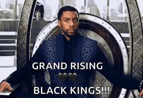 Man In Suit On Throne Grand Rising Black Kings GIF