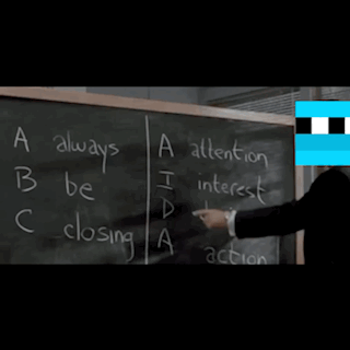 Man in Suit Pointing at Blackboard ABC