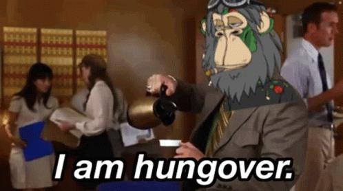 Man In Suit Pouring Coffee Saying I Am Hungover GIF