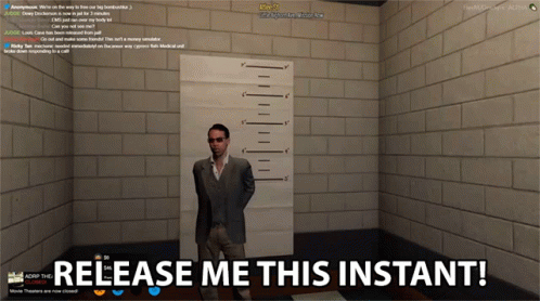 Man in Suit Release Me This Instant