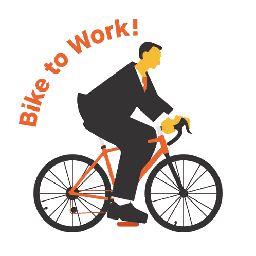 Man in Suit Riding Bike