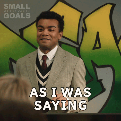 Man in Suit Saying As I Was Saying
