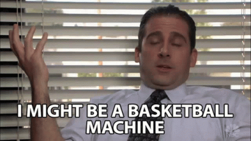 Man In Suit Saying Basketball Machine GIF